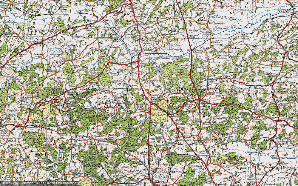 Old Map of John's Cross, 1921 in 1921