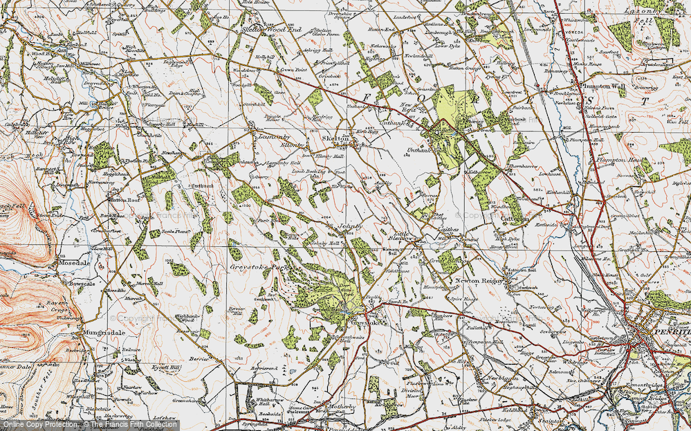 Old Map of Historic Map covering Auldby in 1925