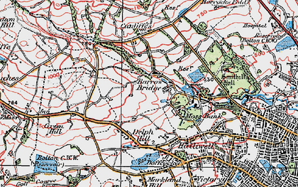 Old map of Johnson Fold in 1924