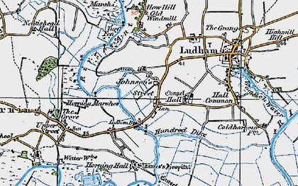 Old map of Horning Hall in 1922