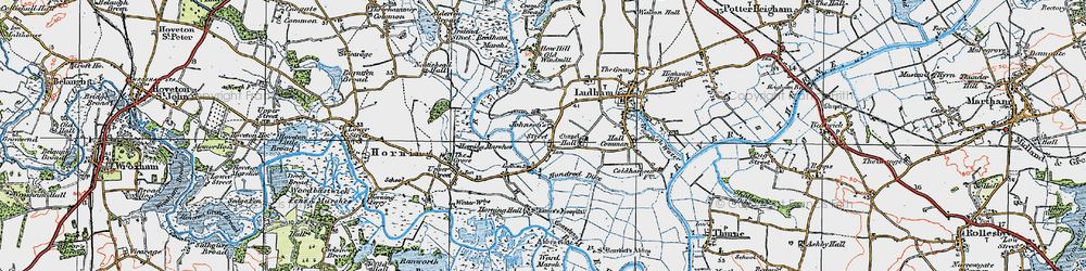 Old map of Horning Hall in 1922