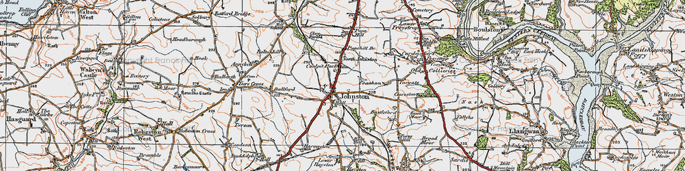 Old map of Johnston in 1922