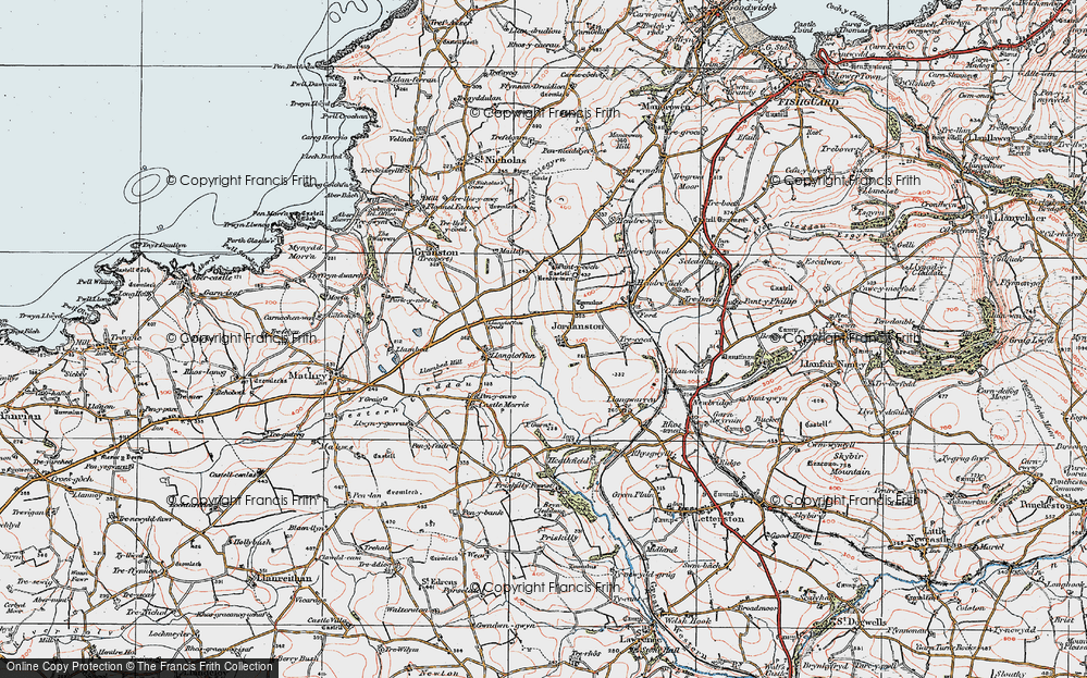 Old Map of Jordanston, 1922 in 1922