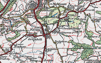 Old map of Jordanthorpe in 1923