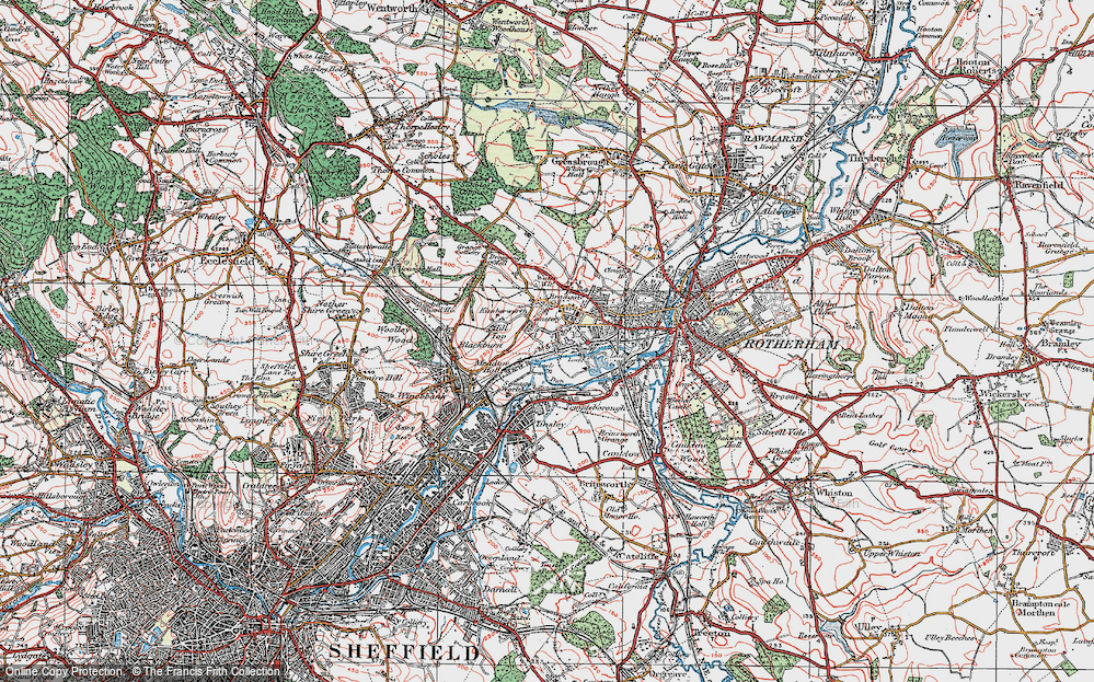 Old Map of Jordon, 1923 in 1923