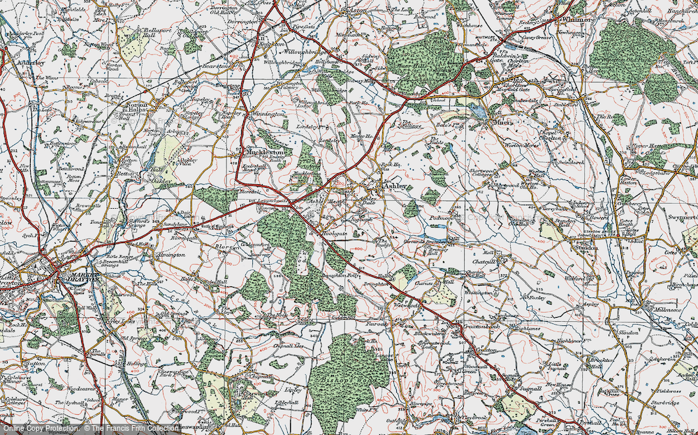 Old Map of Jugbank, 1921 in 1921