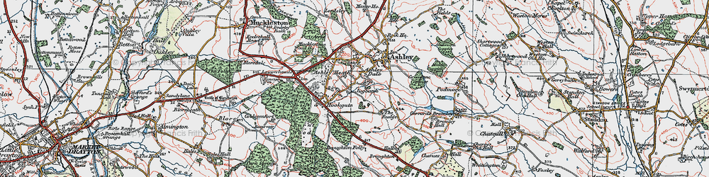 Old map of Jugbank in 1921