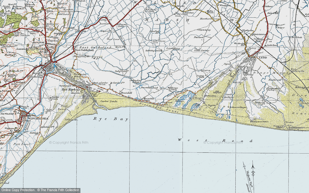 Old Map of Jury's Gap, 1921 in 1921