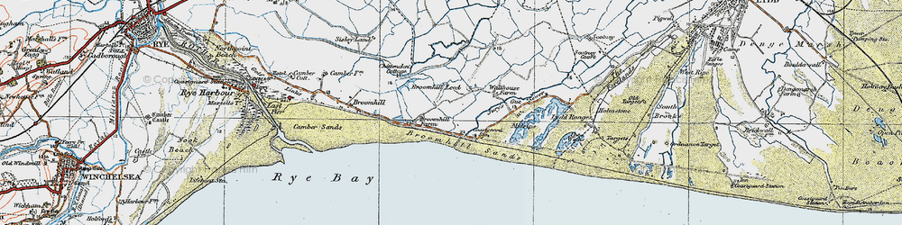 Old map of Broomhill Sands in 1921