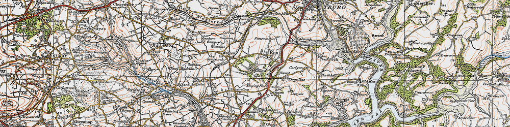 Old map of Killiow in 1919