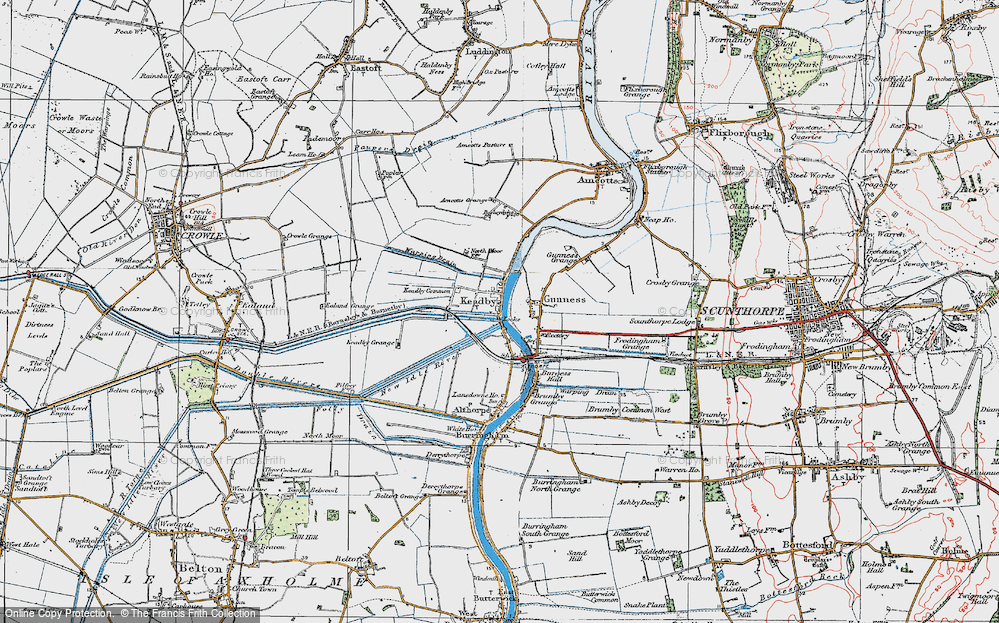 Old Map of Keadby, 1923 in 1923