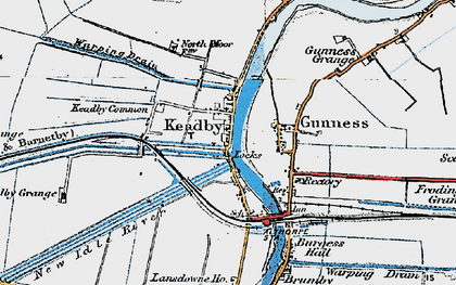 Old map of Keadby in 1923