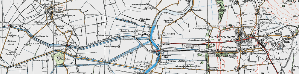 Old map of Keadby in 1923