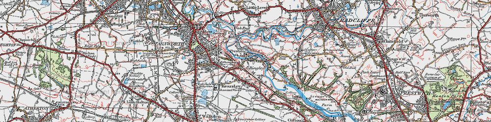 Old map of Kearsley in 1924