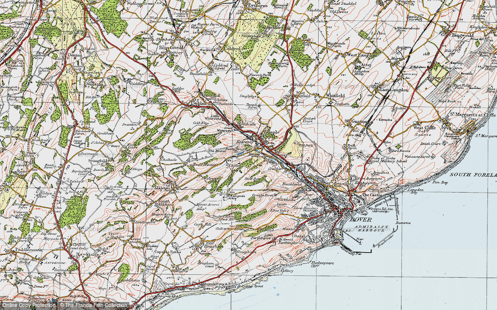 Old Map of Historic Map covering Bushy Ruff Ho in 1920