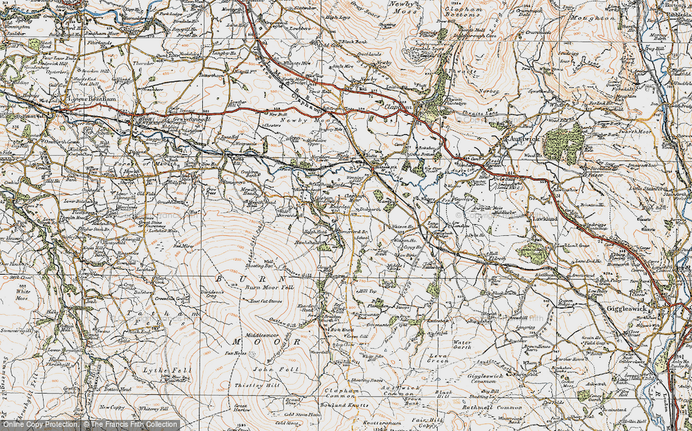 Old Map of Historic Map covering Lane Side in 1924