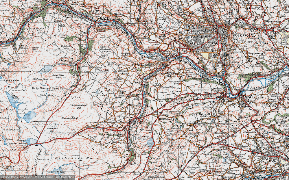 Old Map of Kebroyd, 1925 in 1925
