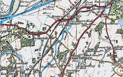 Old map of Keckwick in 1923