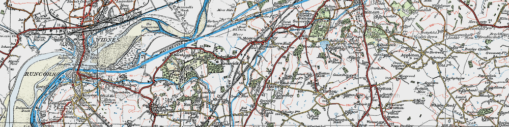 Old map of Keckwick in 1923