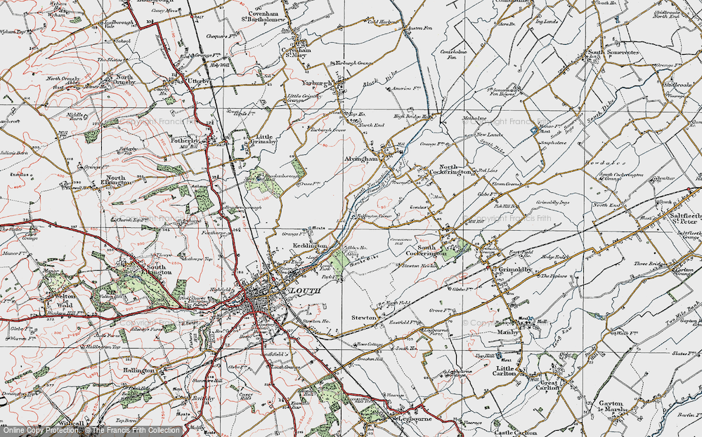 Old Map of Keddington Corner, 1923 in 1923