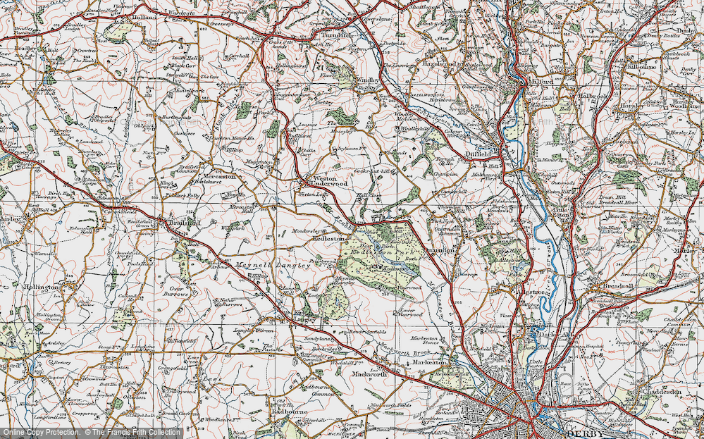 Old Map of Kedleston, 1921 in 1921
