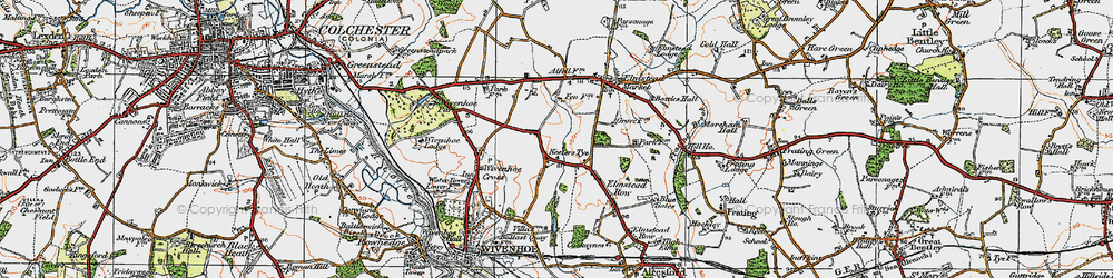 Old map of Keelars Tye in 1921