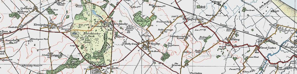 Old map of Keelby in 1923