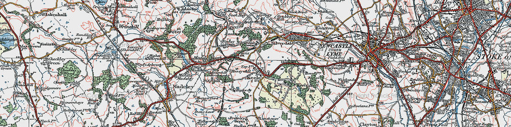 Old map of Keele in 1921