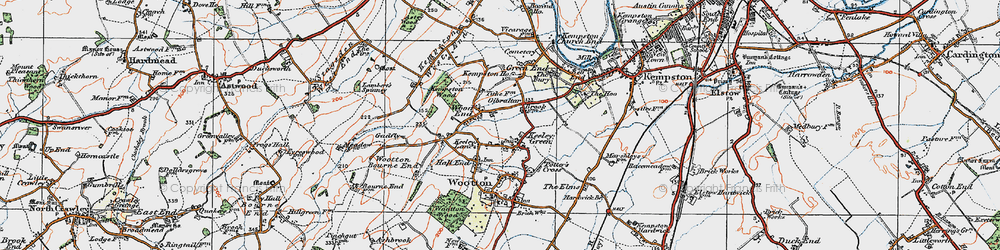 Old map of Keeley Green in 1919