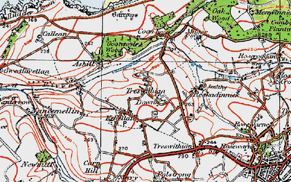 Old map of Kehelland in 1919