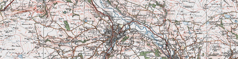 Old map of Keighley in 1925