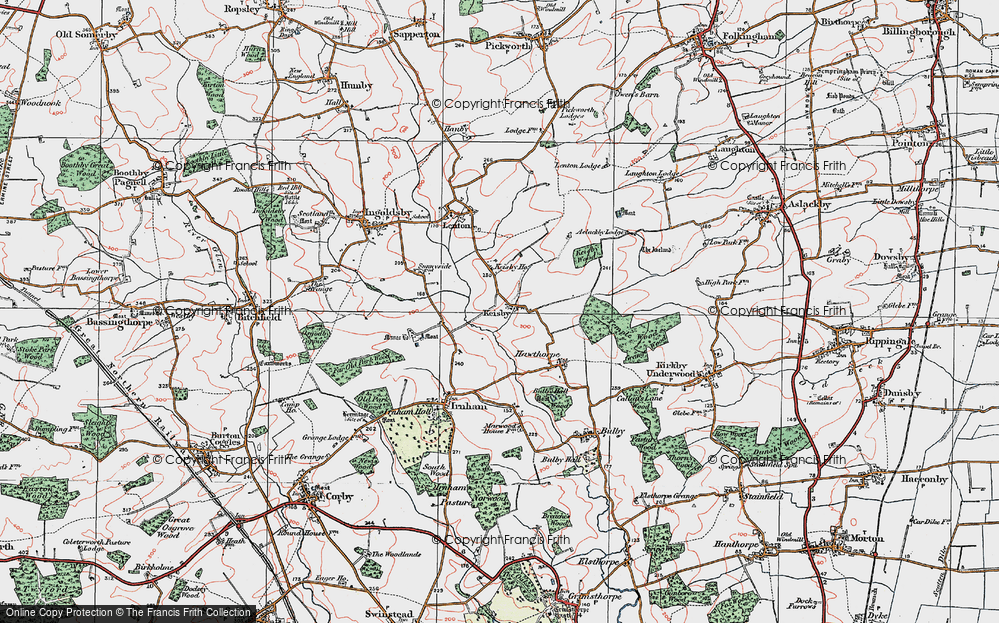 Old Map of Keisby, 1922 in 1922