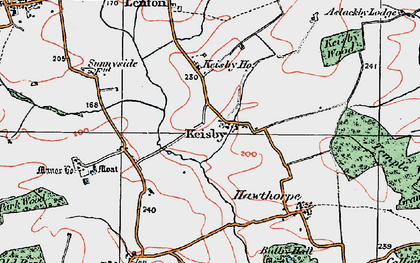 Old map of Keisby in 1922
