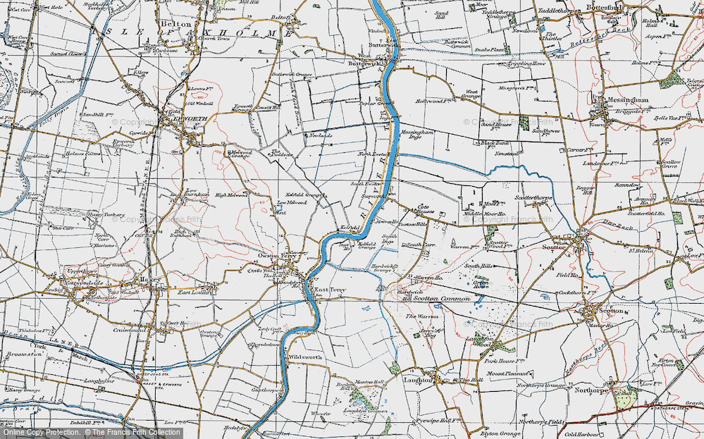 Old Map of Kelfield, 1923 in 1923