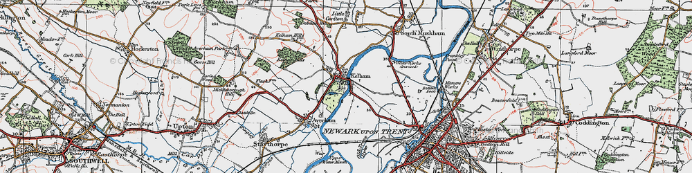 Old map of Kelham in 1923