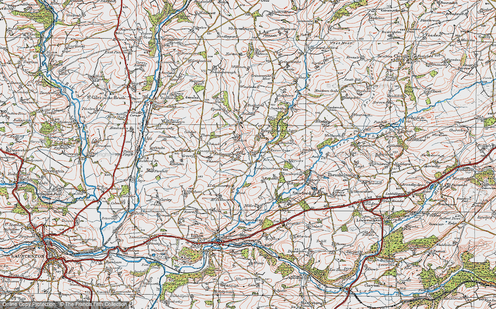 Old Map of Kellacott, 1919 in 1919