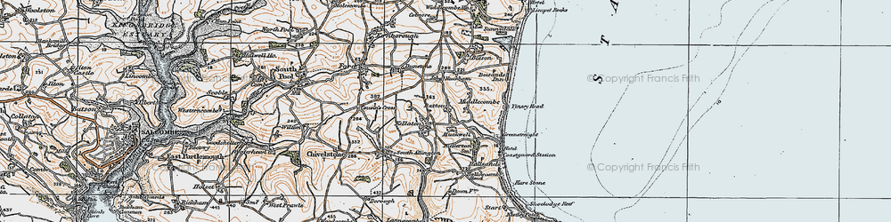 Old map of Batton in 1919