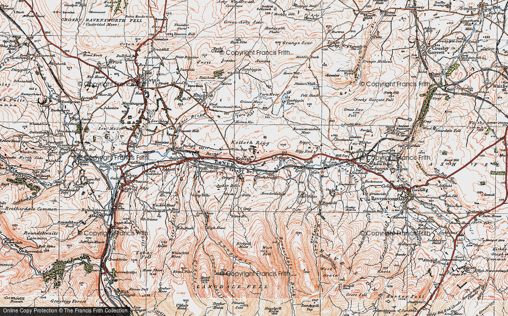 Old Map of Historic Map covering Flakebridge in 1925