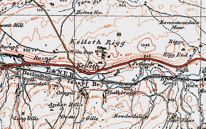 Old map of Flakebridge in 1925
