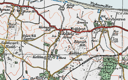 Old map of Kelling in 1921
