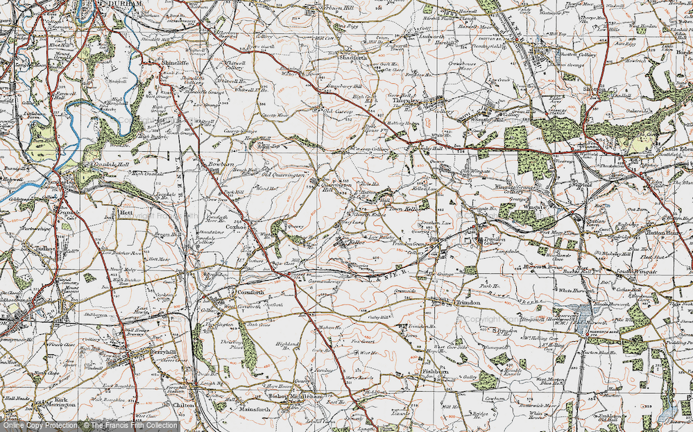 Old Map of Kelloe, 1925 in 1925