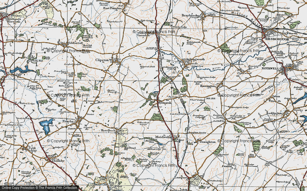 Old Map of Kelmarsh, 1920 in 1920