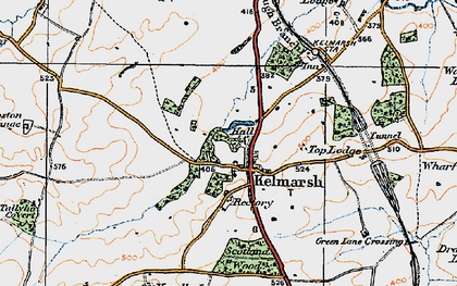 Old map of Kelmarsh in 1920