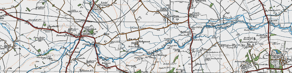Old map of Kelmscott in 1919
