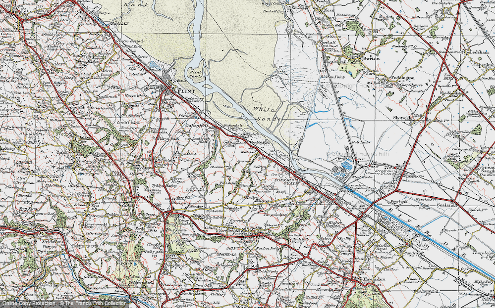 Old Map of Historic Map covering Bryn Saer in 1924