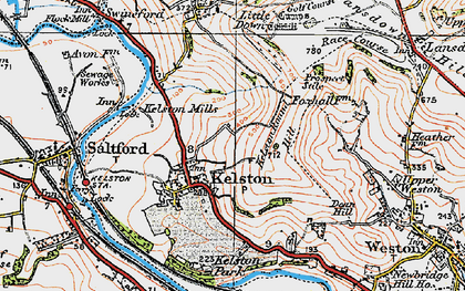 Old map of Kelston Round Hill in 1919