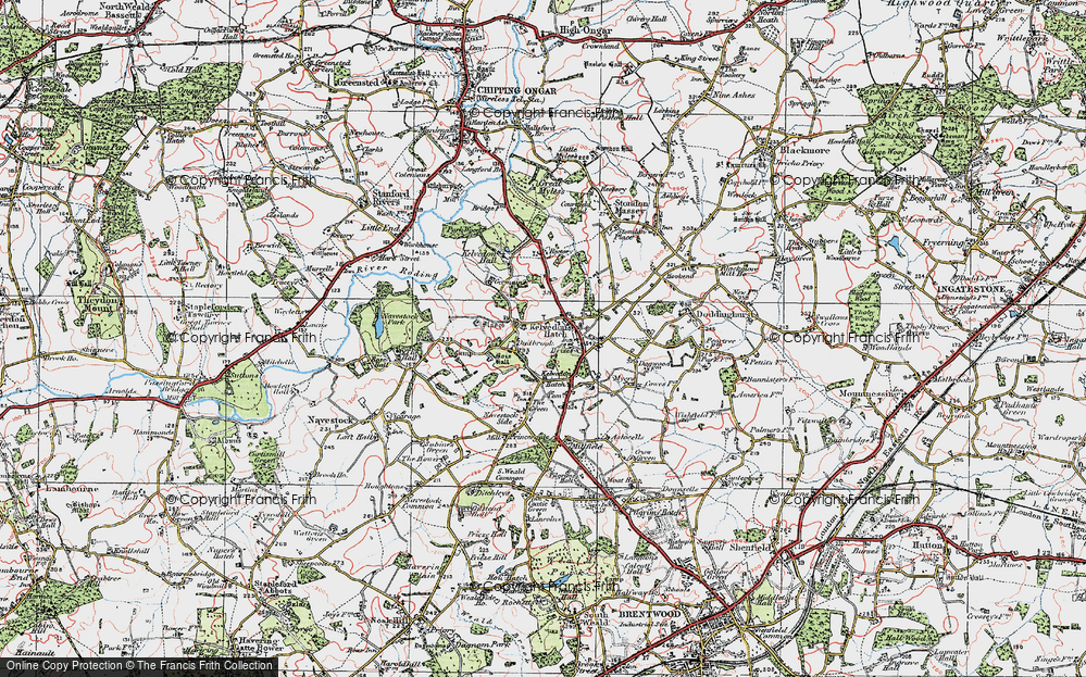 Old Map of Kelvedon Hatch, 1920 in 1920