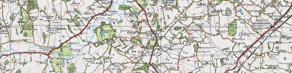 Old map of Kelvedon Hatch in 1920