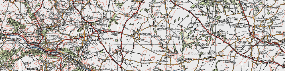 Old map of Kemberton in 1921