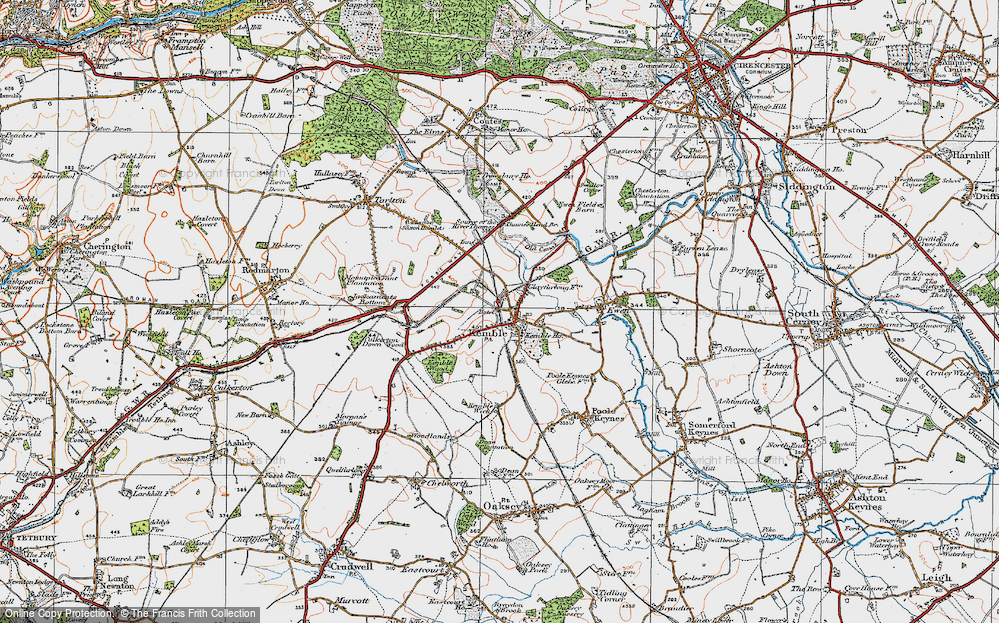 Old Map of Kemble, 1919 in 1919